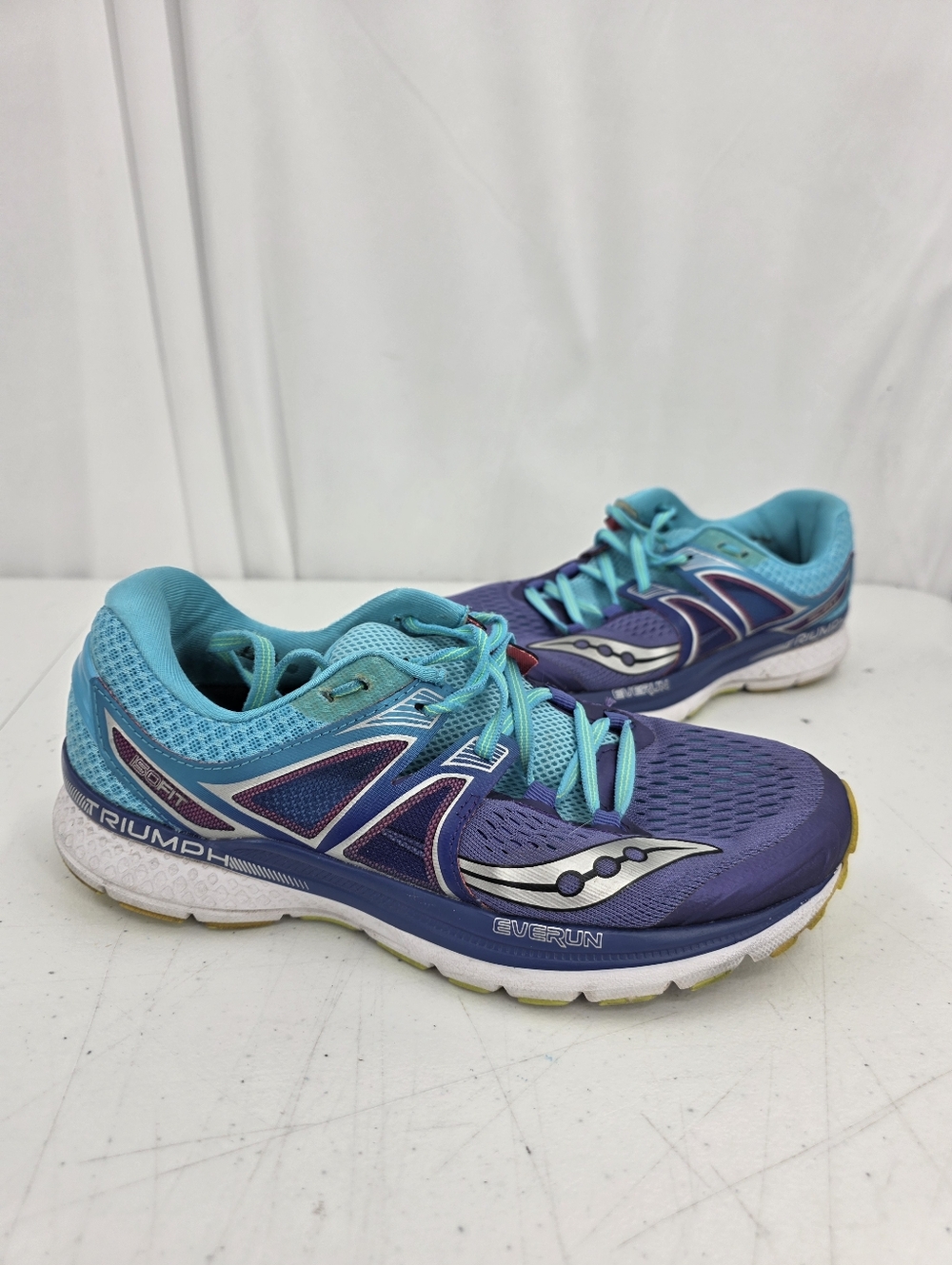 Saucony Women’s Triumph ISO 3 Running Shoe Sz 9 5 Sneaker Purple Blue S10346-1.